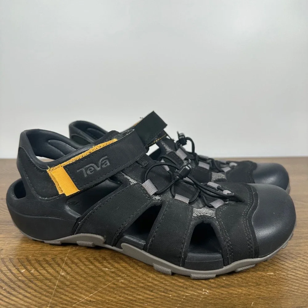 Teva Sandals Mens 8 Black Flintwood Waterproof Hiking Outdoor Water Sport Shoes